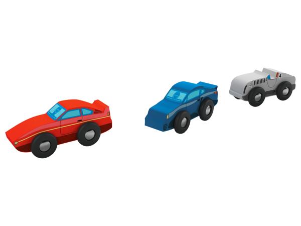 Wooden Track Game Vehicle Set, 3 pieces