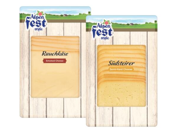 Rauchkäse or Südsteirer Cheese in Slices