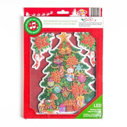 Kerststicker met ledlichtjes