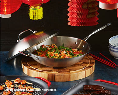 Stainless Steel Wok with Lid