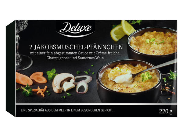 2 Pfännchen mit Jakobsmuscheln