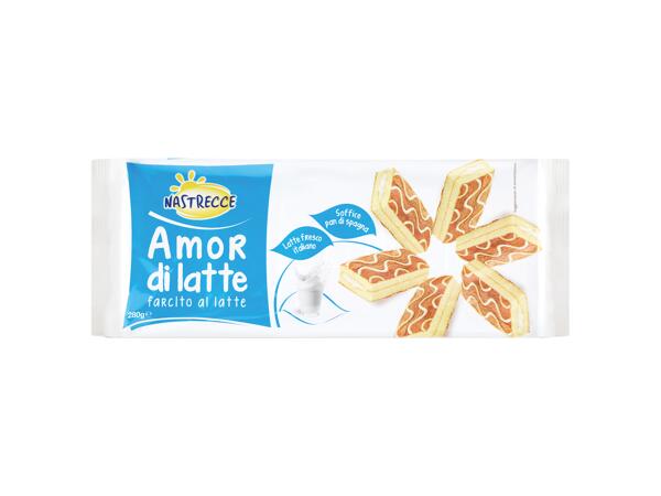 Snack with a milk filling