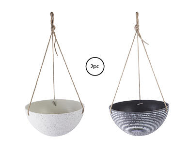 Resin Hanging Pots 2pc or Plastic Planters