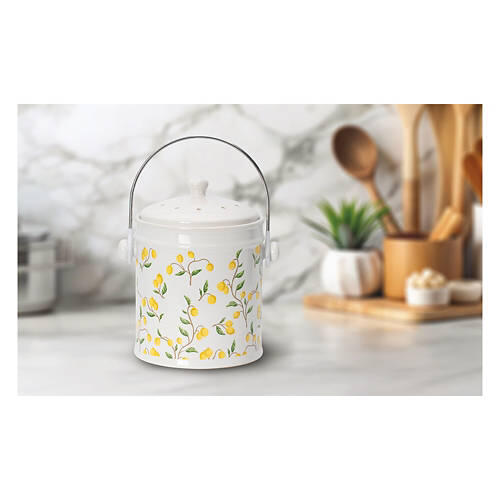 Countertop Compost Round Bin - Lemon