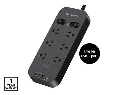 6-Way Powerboard with USB-C 30W PD