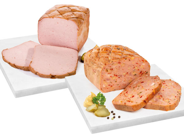 ECHT HERZHAFT Pizza-Leberkäse oder Leberkäse mit Backkruste