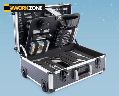 WORKZONE Werkzeugkoffer, 128-teilig mit Trolley Funktion
