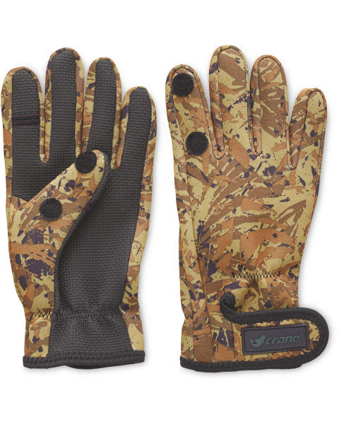 Crane One Fold Camo Fishing Gloves