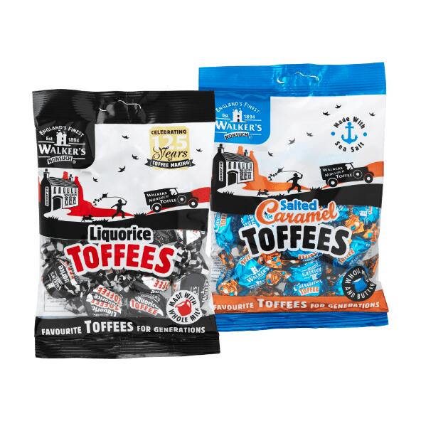 WALKERS TOFFEE Liquorice eller salted caramel