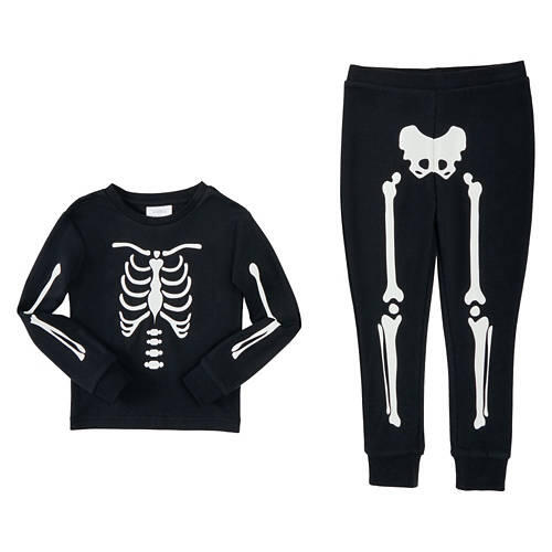 Children's Halloween Pajama Set - Black Skeleton, S