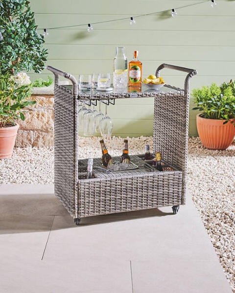 Rattan Effect Garden Bar