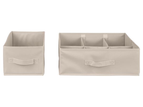 Storage box, 1 o 2 pieces or drawer organisers, 2 pieces