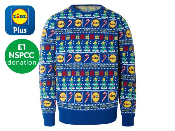 Livergy Men's Lidl Blue Christmas Jumper