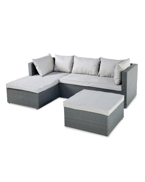 Anthracite Rattan Effect Corner Sofa
