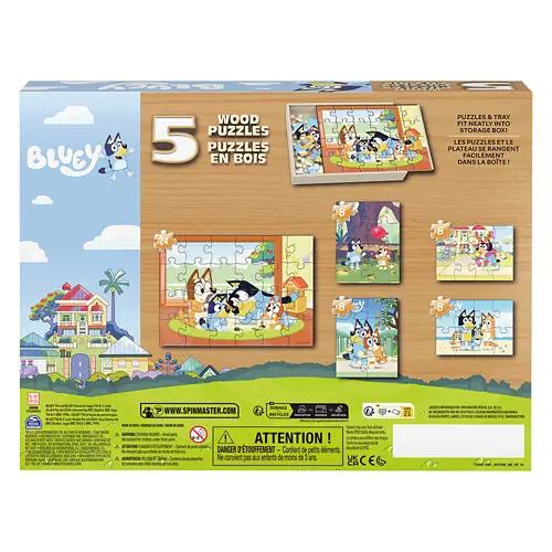 Kids 5 Piece Wooden Jigsaw Puzzle - Bluey