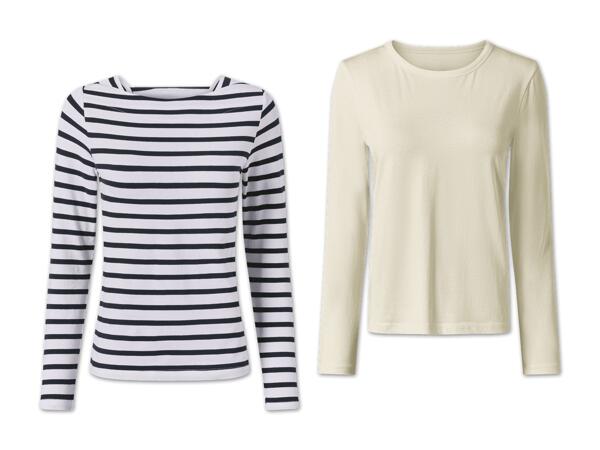 Damen Langarmshirt, 2 Stück