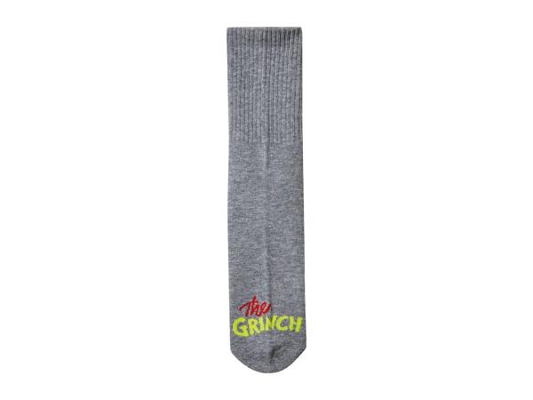 Adults' White/Red/Grey Grinch Socks - 3 Pairs