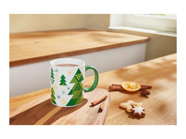 Silvercrest Christmas Mug With Christmas Trees Design
