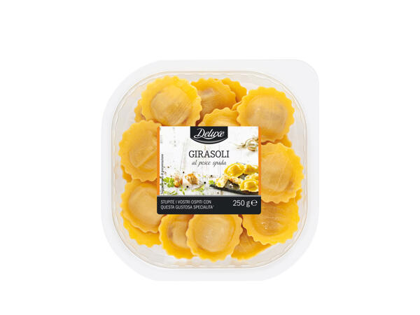 Girasoli with Swordfish or Lunette with Scampi and Prawns
