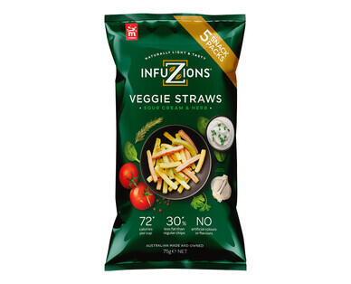 Infuzions Veggie Straws Sour Cream & Herb 5pk/75g