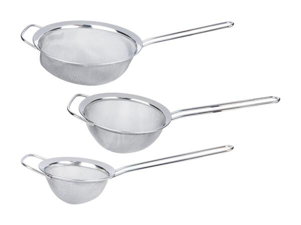 Set de ­passoires de cuisine en inox, 3 pcs.