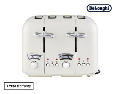 De'Longhi Argento Flora 4-Slice Toaster - Agave Blue or Jasmine Beige