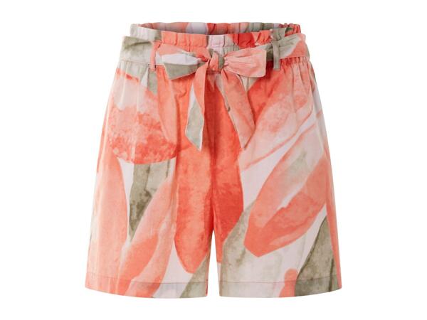 Esmara Ladies' Linen Blend Shorts - Patterned