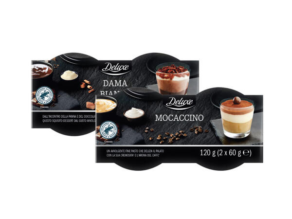 Dama Bianca or Mocaccino desserts
