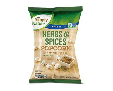 Simply Nature Olive Oil & Sea Salt or Herbs & Spices Popcorn