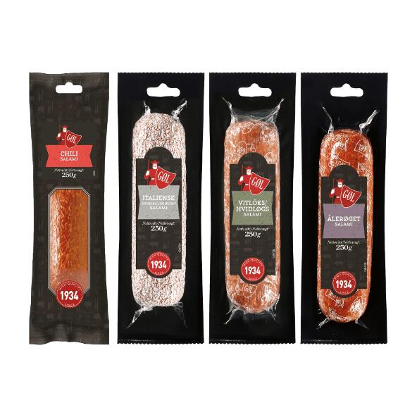 Hel spegepølse