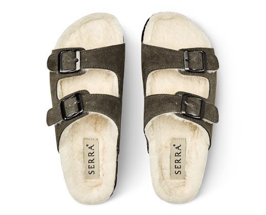 Royal Class or Serra 
 Faux Fur-Lined Footbed Sandals