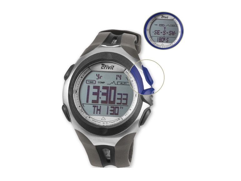Crivit Outdoor(R) LCD Altimeter & Compass Watch