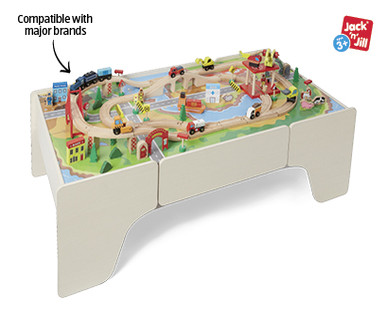 100PC WOODEN TRAIN SET WITH TABLE