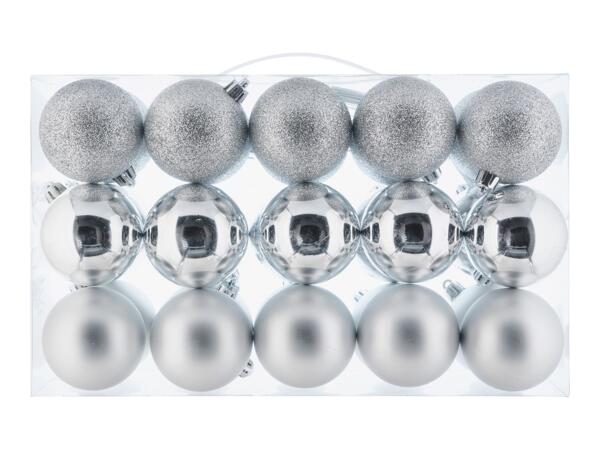 Livarno Home Silver Christmas Baubles - 30 Pack