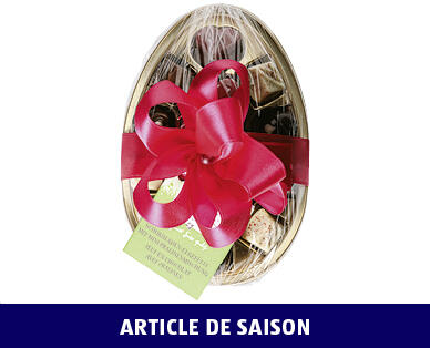 LA CONDITORIA(R) 
 DEMI-ŒUF DE CHOCOLAT SUISSE AVEC MINI-PRALINÉS