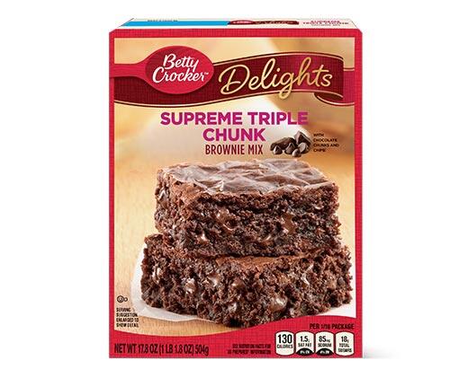 Betty Crocker 
 Triple Chunk or Walnut Brownie Mix