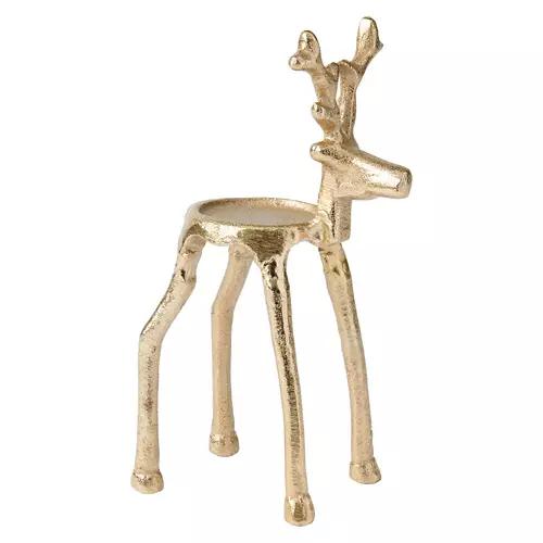 Reindeer Tealight Holder - Gold Reindeer with Head Up