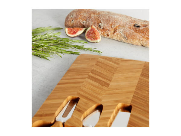 Vonshef Herringbone Cheese Board & Knife Set