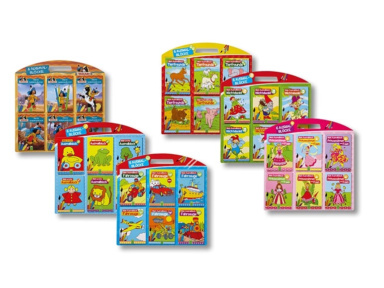 Mini-blocs de coloriage, lot de 6