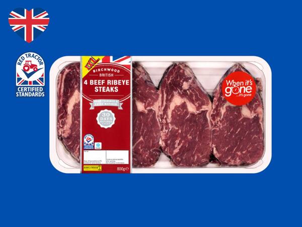 Birchwood British Beef Ribeye Steaks