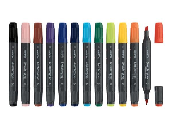 Bright Sketch Marker Set - 12 Pieces