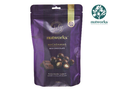 Nutworks Milk Chocolate or Dark Chocolate Coated Macadamias 200g