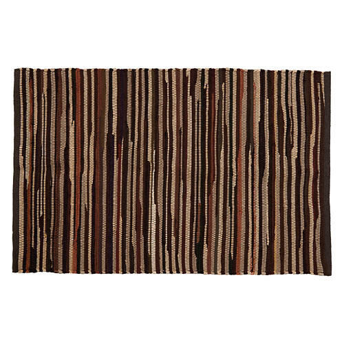 30" x 46" Hand Woven Chindi Rug - Brown