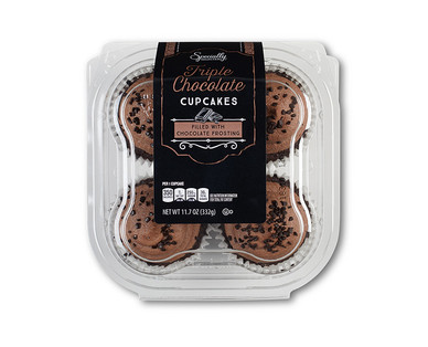 Specially Selected Triple Chocolate or Vanilla Bean Filled Cupcakes