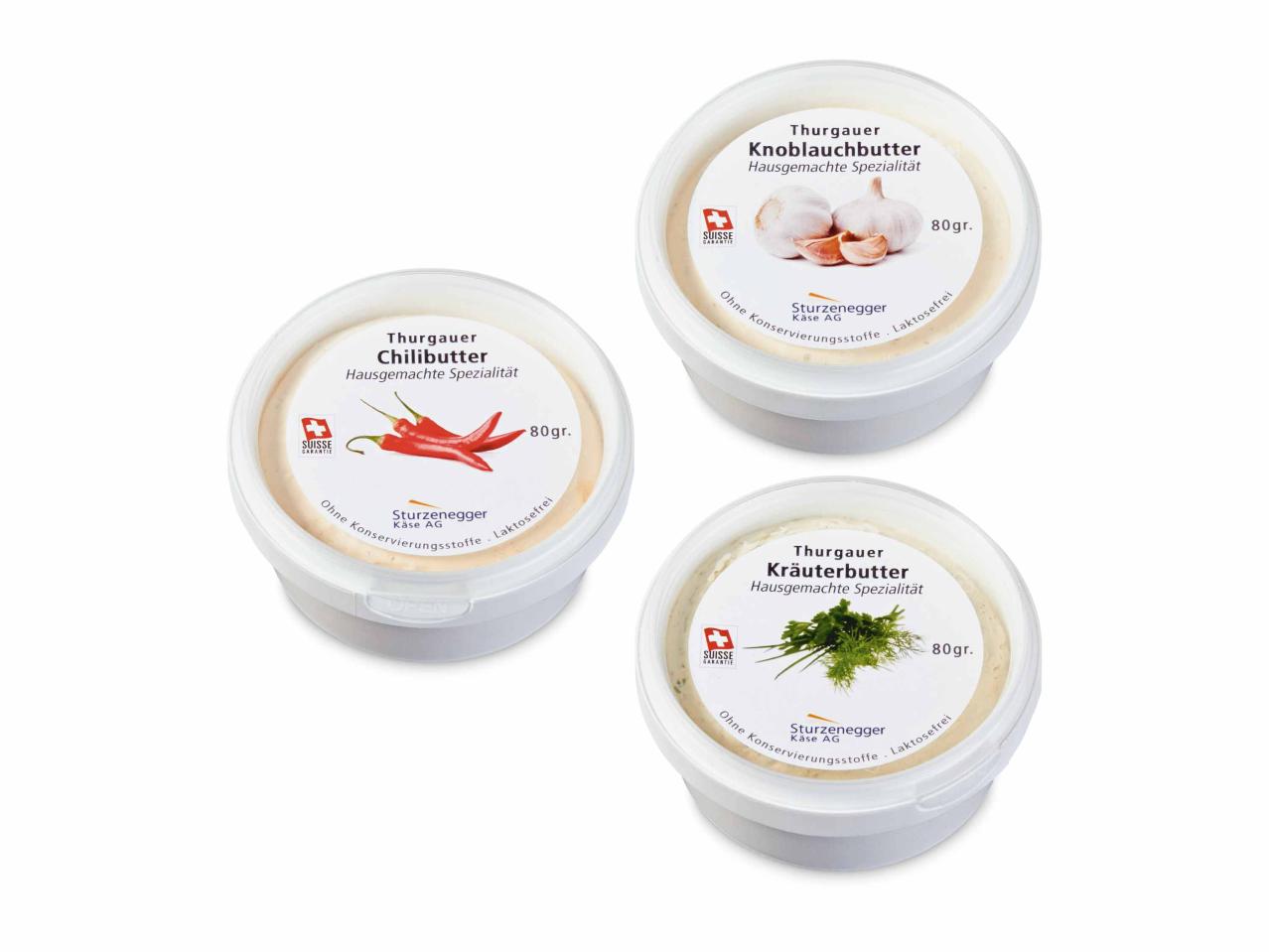 Beurre à l'ail/ beurre au piment/ beurre aux herbes