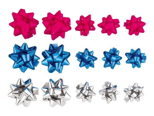 Crelando Pink / Blue / Silver Gift Bow Set - 15 Pack
