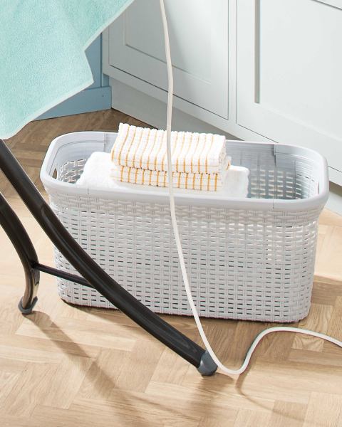 45L Rattan Effect Laundry Basket