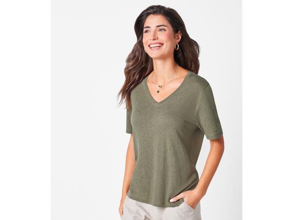Ladies' linen-blend shirt