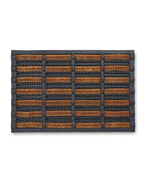 Black Rubber & Coir Door Butler Mat
