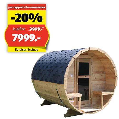 SONNENKÖNIG Sauna tonneau en bois de pin 6